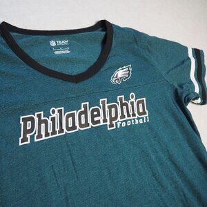 NFL Team Apparel Philadelphia Eagles V-Neck T-Shirt Size Women's L